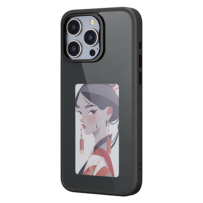 Husa pentru Apple iPhone 13 Pro Max, OEM, Display Customized E-Ink, Neagra