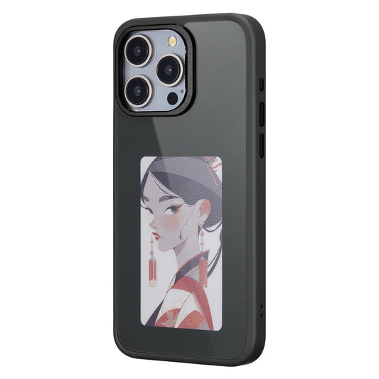 Husa pentru Apple iPhone 13 Pro Max, OEM, Display Customized E-Ink, Neagra