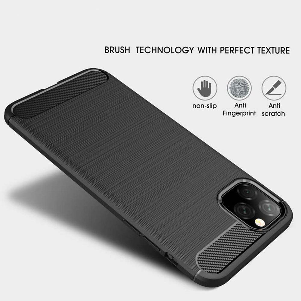 Husa pentru Apple iPhone 11 Pro Max, Techsuit, Carbon, Neagra