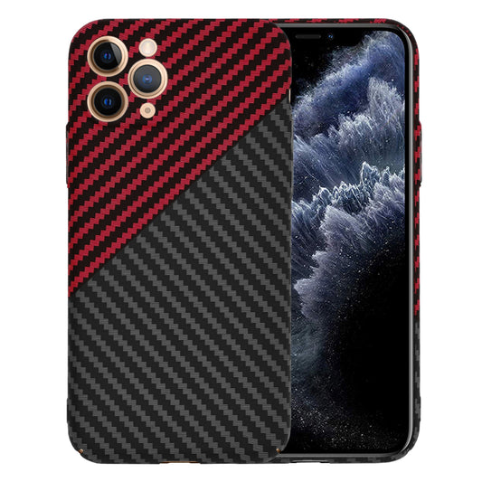 Husa pentru Apple iPhone 11 Pro, Techsuit, Carbonite FiberShell, Neagra Rosie