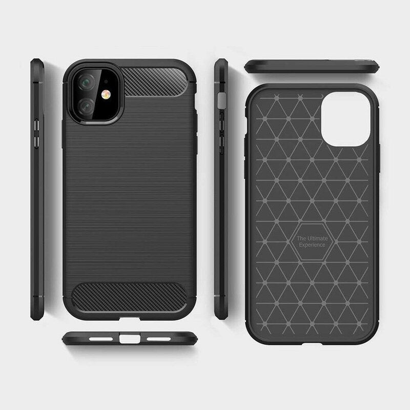 Husa pentru Apple iPhone 12 / 12 Pro, Techsuit, Carbon, Neagra