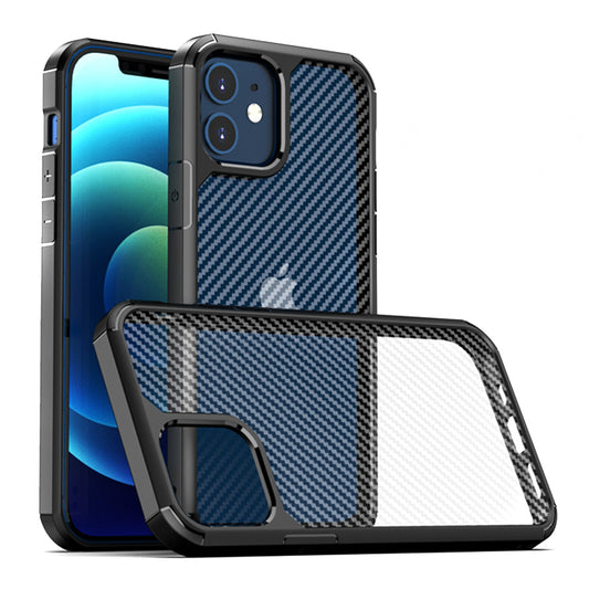 Husa pentru Apple iPhone 12 / 12 Pro, Techsuit, CarbonFuse, Neagra