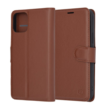 Husa pentru Apple iPhone 12 Pro, Techsuit, Leather Folio, Maro
