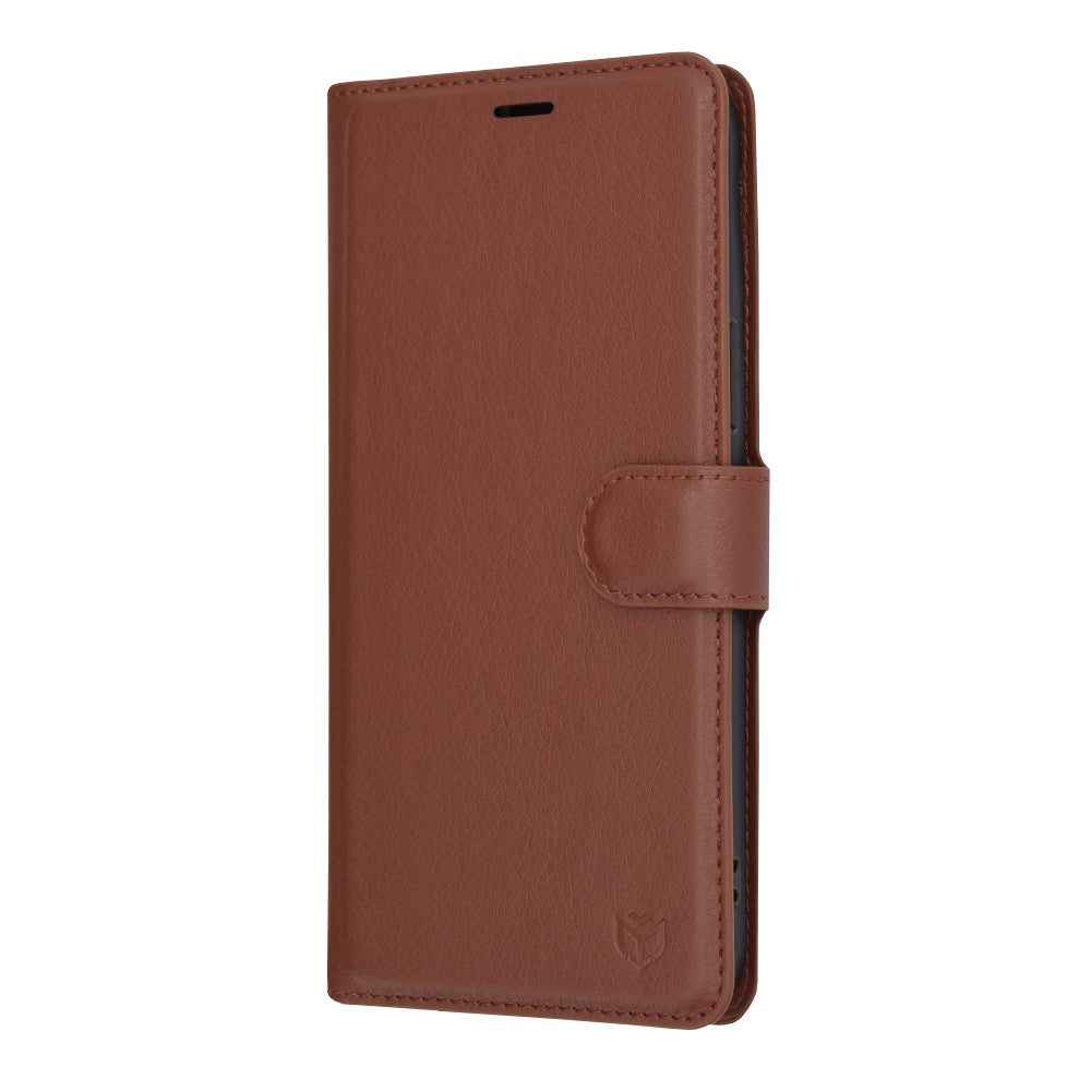 Husa pentru Apple iPhone 13 Pro Max, Techsuit, Leather Folio, Maro