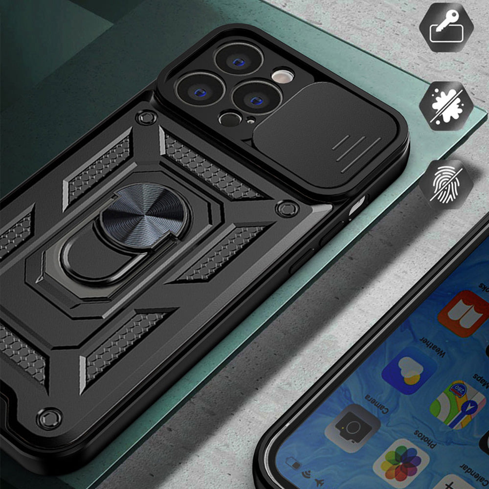 Husa pentru Apple iPhone 13, Techsuit, CamShield, Neagra