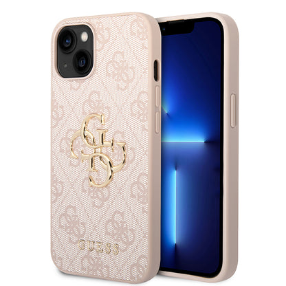 Husa pentru Apple iPhone 14, Guess, 4G Metal Logo, Roz