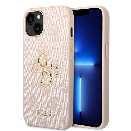 Husa pentru Apple iPhone 14, Guess, 4G Metal Logo, Roz