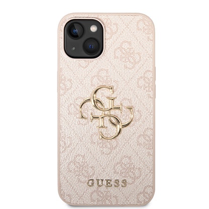 Husa pentru Apple iPhone 14, Guess, 4G Metal Logo, Roz