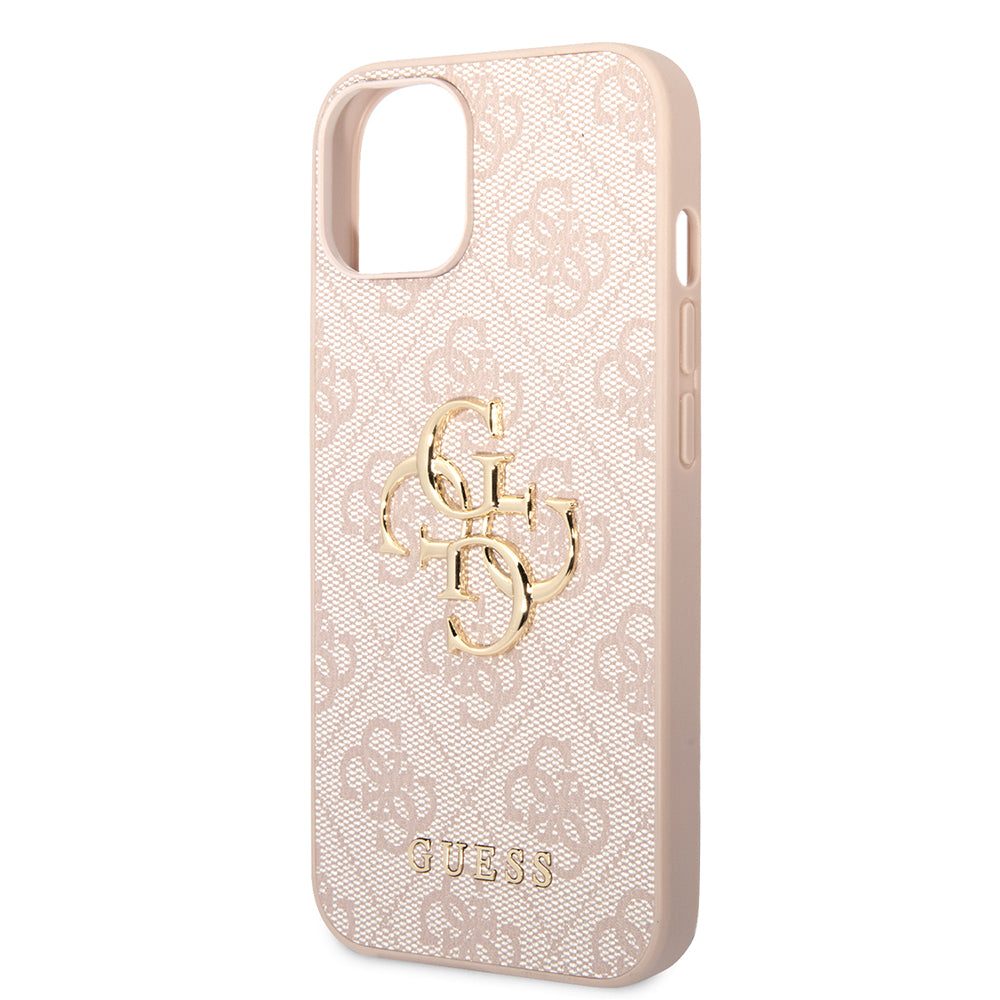 Husa pentru Apple iPhone 14, Guess, 4G Metal Logo, Roz