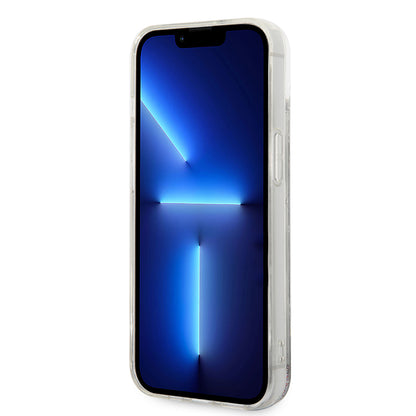 Husa pentru Apple iPhone 14, Karl Lagerfeld, Liquid Glitter Monogram, Argintie