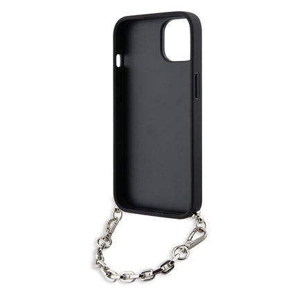 Husa pentru Apple iPhone 14, Karl Lagerfeld, Saffiano Monogram Chain, Argintie