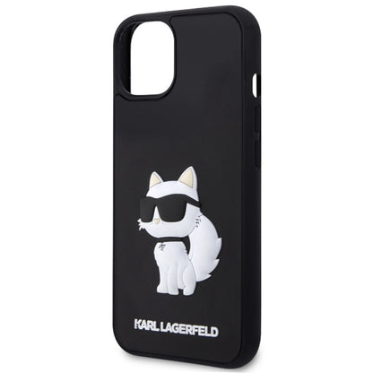 Husa pentru Apple iPhone 14 Plus, Karl Lagerfeld, 3D Rubber Choupette, Neagra