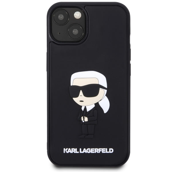 Husa pentru Apple iPhone 14 Plus, Karl Lagerfeld, 3D Rubber Ikonik Karl, Neagra