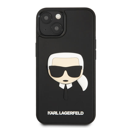Husa pentru Apple iPhone 14 Plus, Karl Lagerfeld, 3D Rubber Karl's Head, Neagra