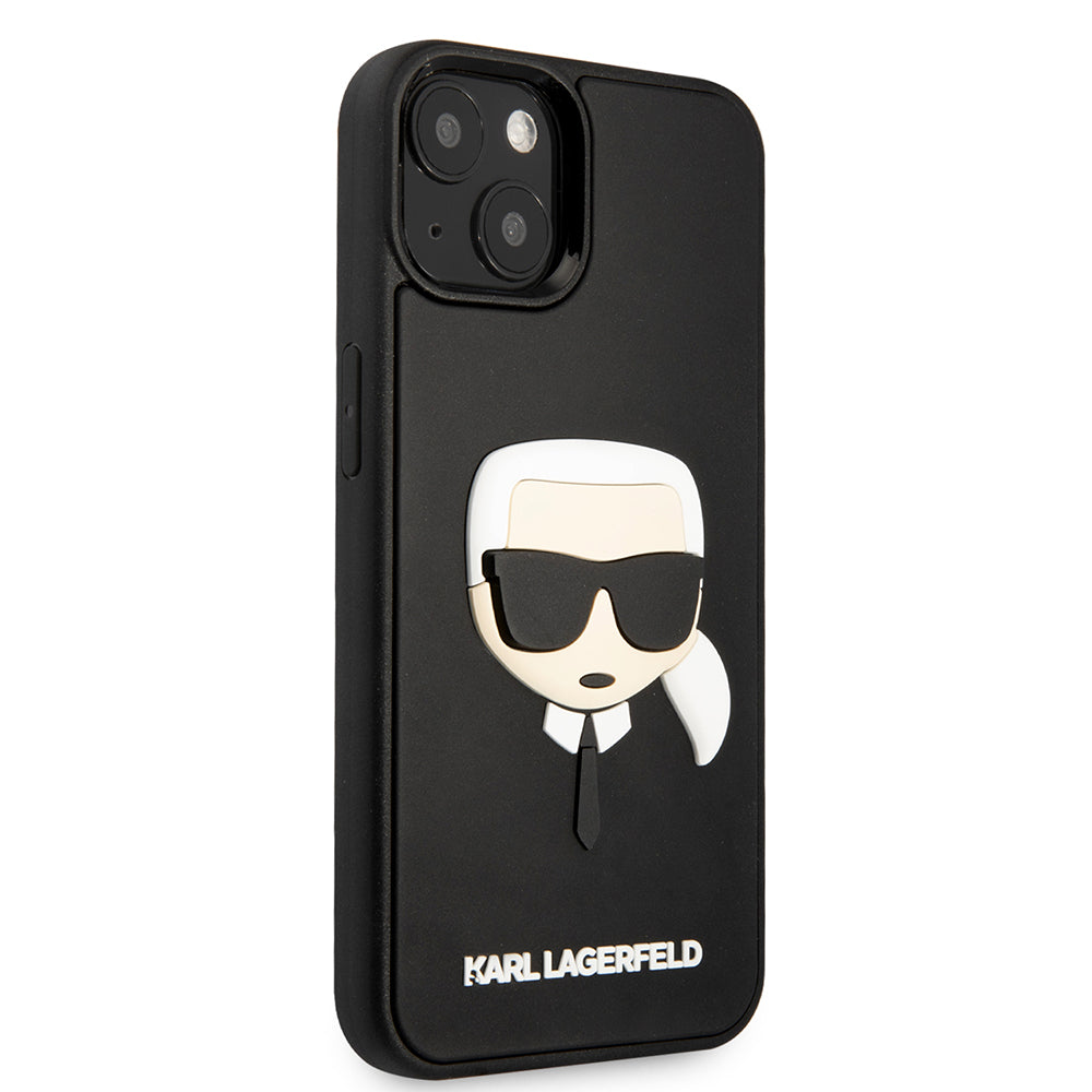 Husa pentru Apple iPhone 14 Plus, Karl Lagerfeld, 3D Rubber Karl's Head, Neagra