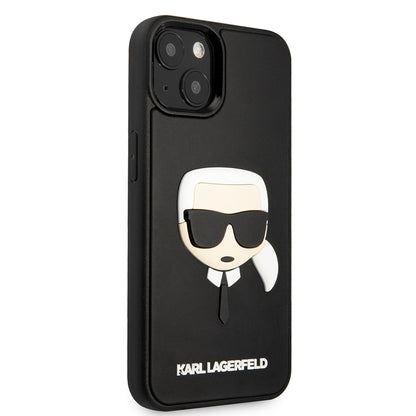 Husa pentru Apple iPhone 14 Plus, Karl Lagerfeld, 3D Rubber Karl's Head, Neagra