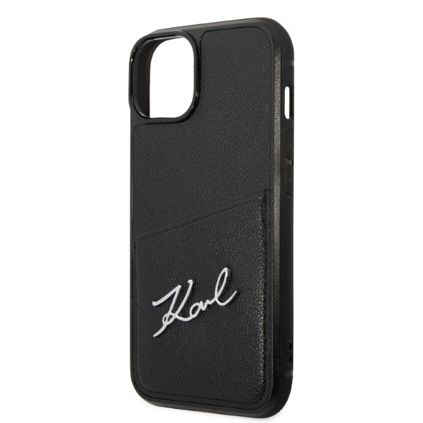 Husa pentru Apple iPhone 14 Plus, Karl Lagerfeld, Cardslots Signature Logo, Neagra