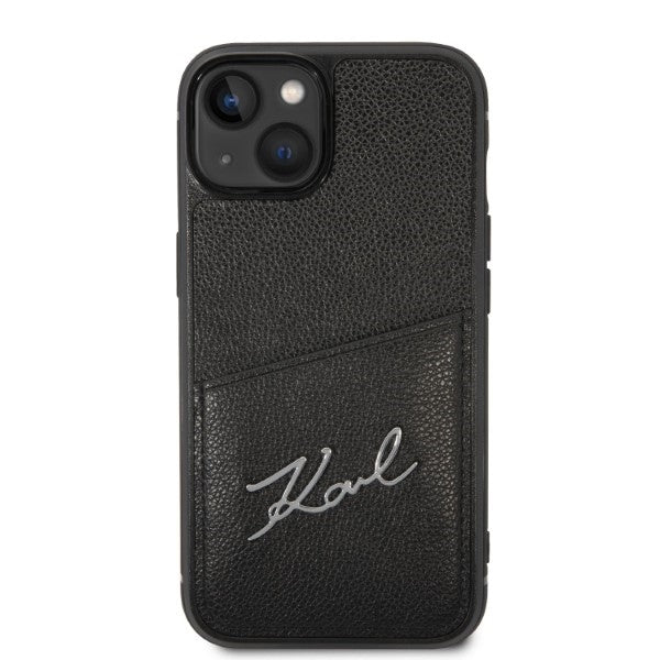 Husa pentru Apple iPhone 14 Plus, Karl Lagerfeld, Cardslots Signature Logo, Neagra