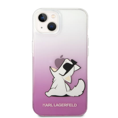 Husa pentru Apple iPhone 14 Plus, Karl Lagerfeld, Choupette Fun, Roz