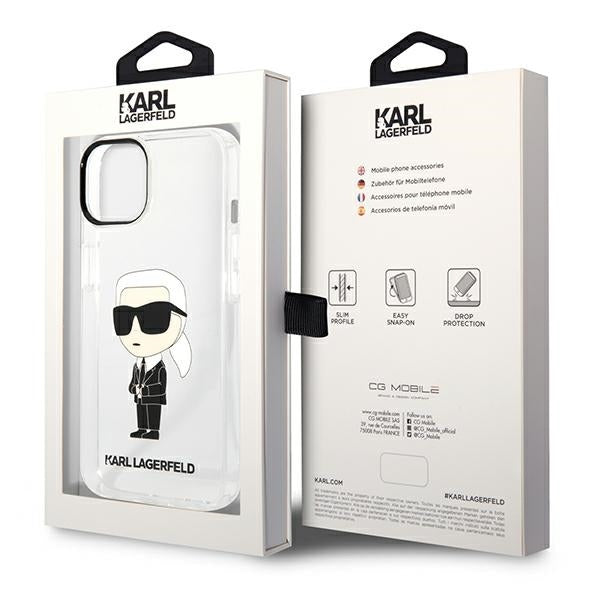 Husa pentru Apple iPhone 14 Plus, Karl Lagerfeld, Ikonik Karl, Transparenta