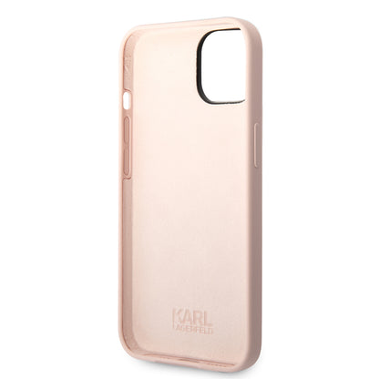 Husa pentru Apple iPhone 14 Plus, Karl Lagerfeld, Silicone Karl's Head, Roz