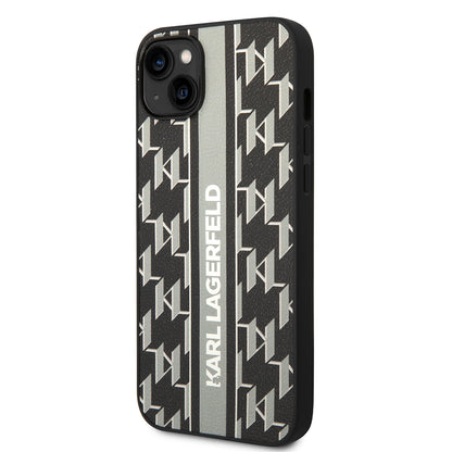 Husa pentru Apple iPhone 14 Plus, Karl Lagerfeld, Monogram Stripe, Gri