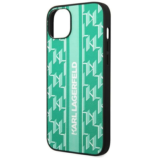 Husa pentru Apple iPhone 14 Plus, Karl Lagerfeld, Monogram Stripe, Verde
