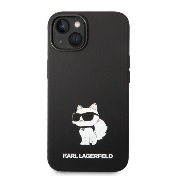 Husa pentru Apple iPhone 14 Plus, Karl Lagerfeld, Silicone Choupette, Neagra