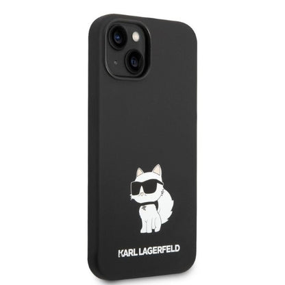 Husa pentru Apple iPhone 14 Plus, Karl Lagerfeld, Silicone Choupette, Neagra