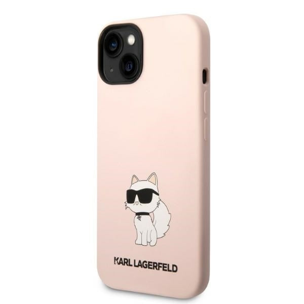 Husa pentru Apple iPhone 14 Plus, Karl Lagerfeld, Silicone Choupette, Roz
