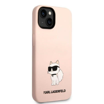 Husa pentru Apple iPhone 14 Plus, Karl Lagerfeld, Silicone Choupette, Roz