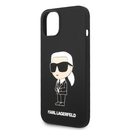 Husa pentru Apple iPhone 14 Plus, Karl Lagerfeld, Silicone Ikonik Karl, Neagra