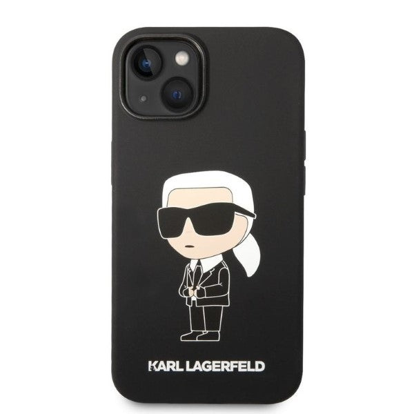 Husa pentru Apple iPhone 14 Plus, Karl Lagerfeld, Silicone Ikonik Karl, Neagra