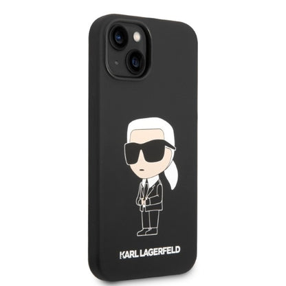 Husa pentru Apple iPhone 14 Plus, Karl Lagerfeld, Silicone Ikonik Karl, Neagra
