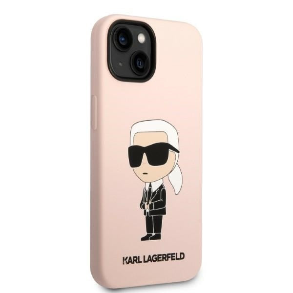 Husa pentru Apple iPhone 14 Plus, Karl Lagerfeld, Silicone Ikonik Karl, Roz