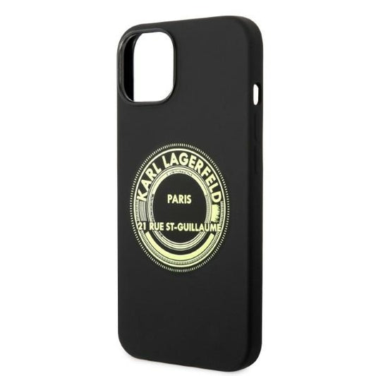 Husa pentru Apple iPhone 14 Plus, Karl Lagerfeld, Silicone RSG, Neagra