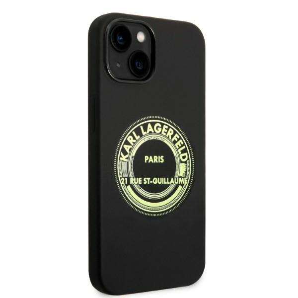 Husa pentru Apple iPhone 14 Plus, Karl Lagerfeld, Silicone RSG, Neagra
