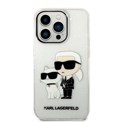 Husa pentru Apple iPhone 14 Pro, Karl Lagerfeld, Glitter Karl & Choupette, Transparenta