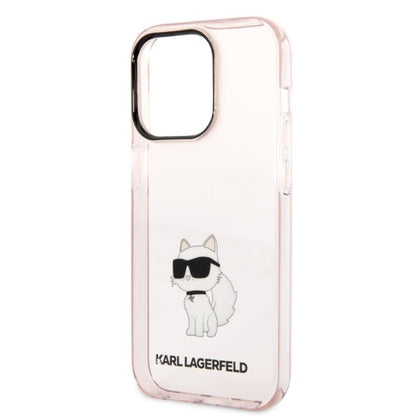 Husa pentru Apple iPhone 14 Pro, Karl Lagerfeld, Ikonik Choupette, Roz