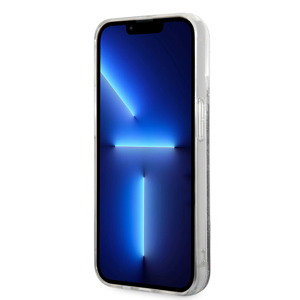 Husa pentru Apple iPhone 14 Pro, Karl Lagerfeld, Liquid Glitter Monogram, Neagra