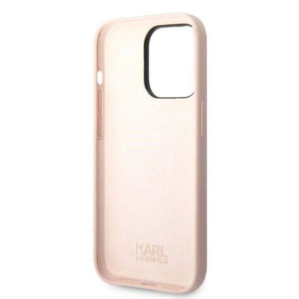Husa pentru Apple iPhone 14 Pro, Karl Lagerfeld, Silicone Ikonik NFT, Roz