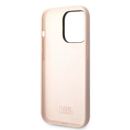 Husa pentru Apple iPhone 14 Pro, Karl Lagerfeld, Silicone Ikonik NFT, Roz