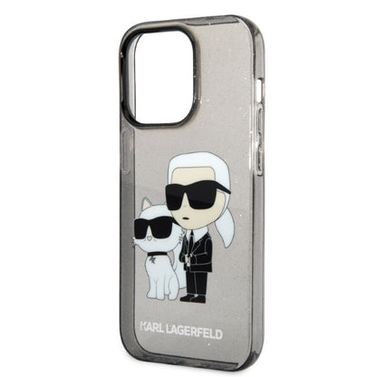 Husa pentru Apple iPhone 14 Pro Max, Karl Lagerfeld, Glitter Karl & Choupette, Neagra