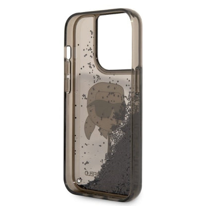 Husa pentru Apple iPhone 14 Pro Max, Karl Lagerfeld, Glitter Karl's Head, Neagra