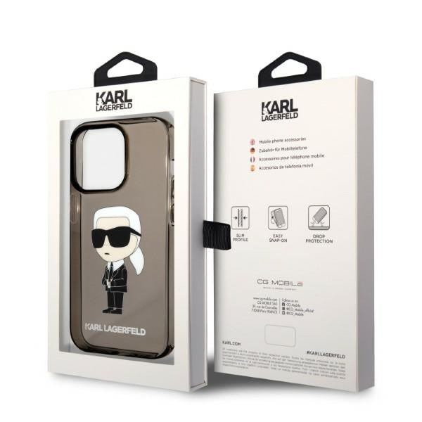 Husa pentru Apple iPhone 14 Pro Max, Karl Lagerfeld, IML Ikonik NFT, Neagra