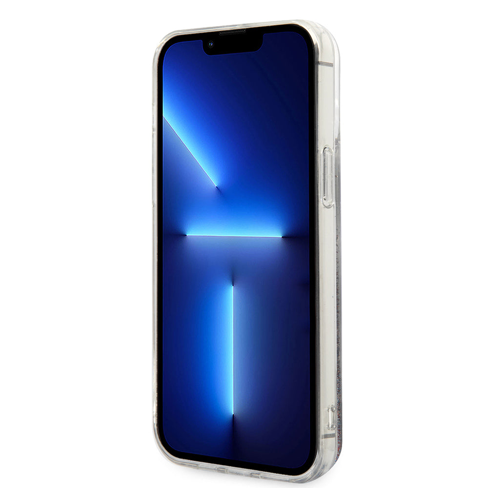 Husa pentru Apple iPhone 14 Pro Max, Karl Lagerfeld, Liquid Glitter Monogram, Argintie