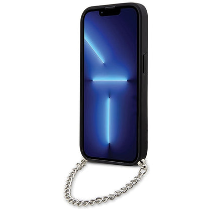 Husa pentru Apple iPhone 14 Pro Max, Karl Lagerfeld, Saffiano Monogram Chain, Argintie