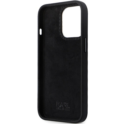Husa pentru Apple iPhone 14 Pro Max, Karl Lagerfeld, Silicone Ikonik Karl Metal, Neagra