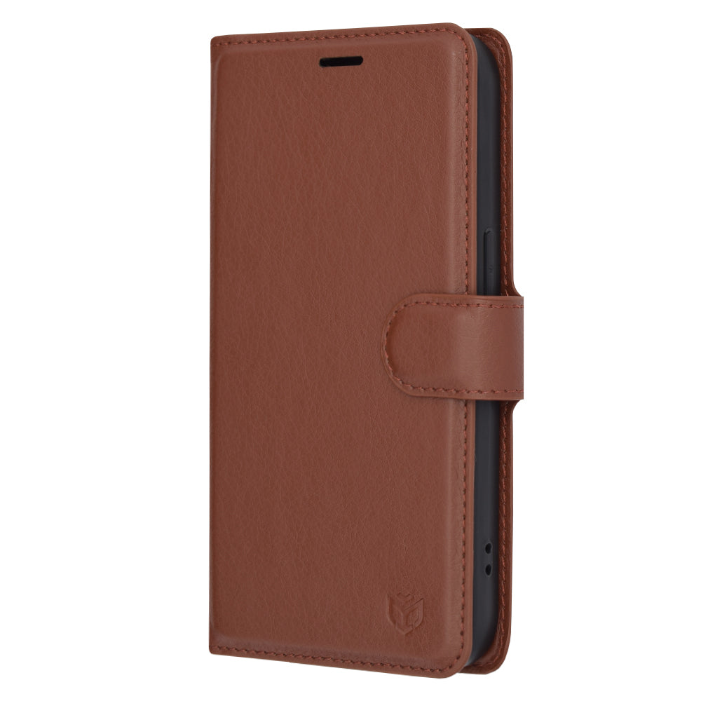 Husa pentru Apple iPhone 14 Pro, Techsuit, Leather Folio, Maro