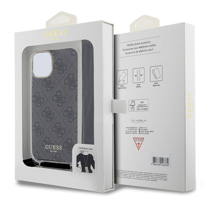 Husa pentru Apple iPhone 15, Guess, 4G IML Printed Crossbody, Neagra